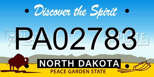 PA02783 North Dakota License Plate