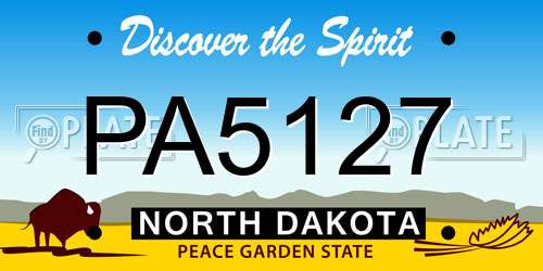 PA5127 North Dakota License Plate