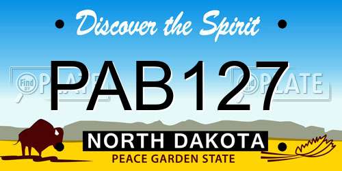 PAB127 North Dakota License Plate