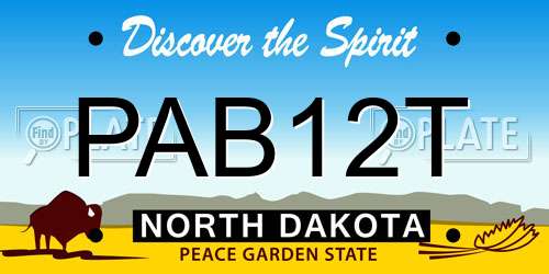 PAB12T North Dakota License Plate