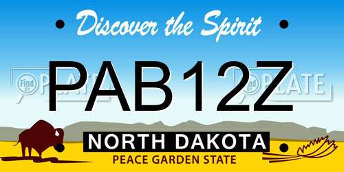 PAB12Z North Dakota License Plate