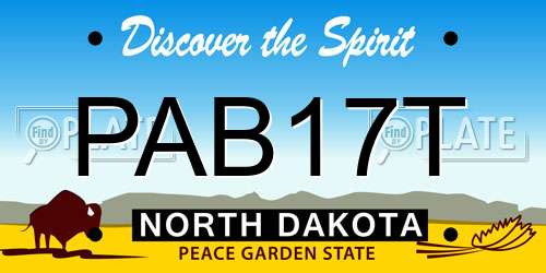 PAB17T North Dakota License Plate