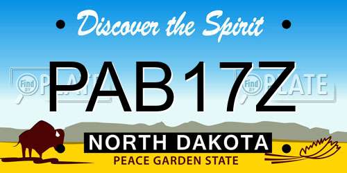 PAB17Z North Dakota License Plate