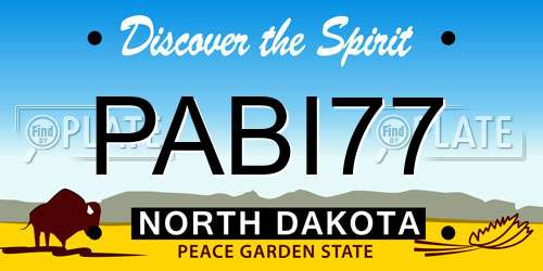 PABI77 North Dakota License Plate