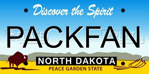 PACKFAN North Dakota License Plate