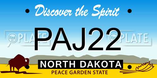 PAJ22 North Dakota License Plate