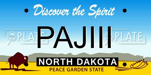 PAJIII North Dakota License Plate