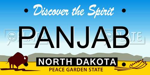 PANJAB North Dakota License Plate