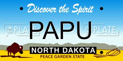 PAPU North Dakota License Plate