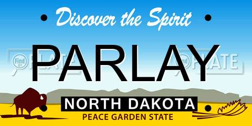 PARLAY North Dakota License Plate