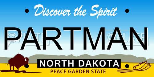 PARTMAN North Dakota License Plate