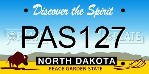 PAS127 North Dakota License Plate