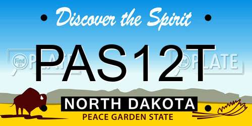 PAS12T North Dakota License Plate