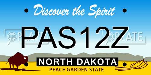 PAS12Z North Dakota License Plate