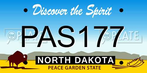 PAS177 North Dakota License Plate