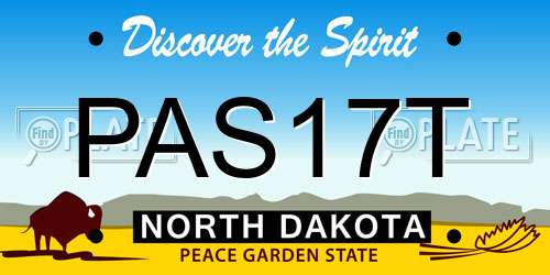 PAS17T North Dakota License Plate