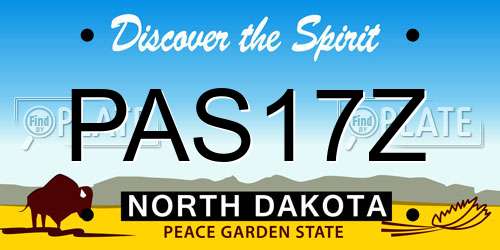PAS17Z North Dakota License Plate