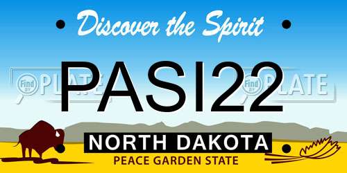 PASI22 North Dakota License Plate