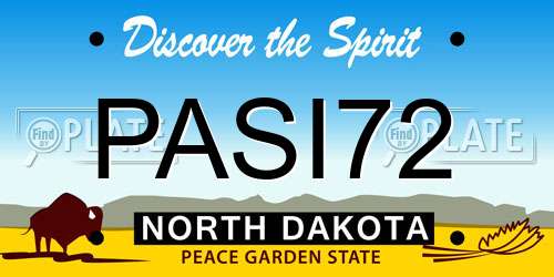 PASI72 North Dakota License Plate