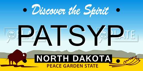 PATSYP North Dakota License Plate