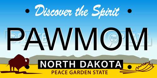 PAWMOM North Dakota License Plate