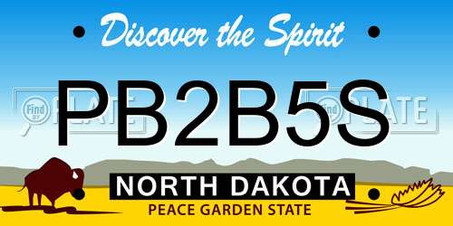 PB2B5S North Dakota License Plate