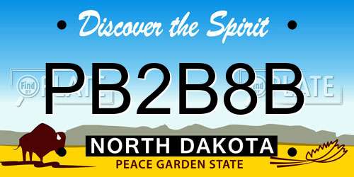 PB2B8B North Dakota License Plate