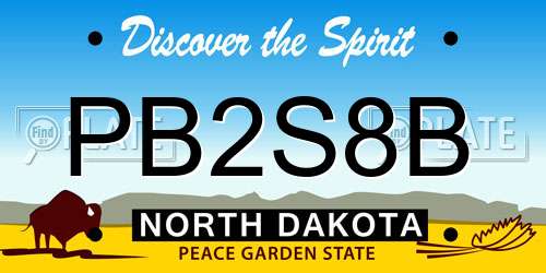 PB2S8B North Dakota License Plate