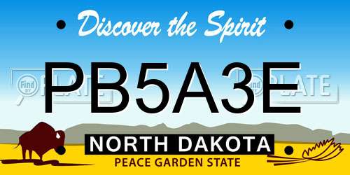 PB5A3E North Dakota License Plate