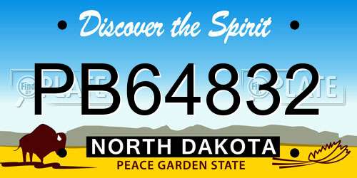 PB64832 North Dakota License Plate