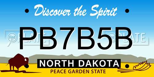 PB7B5B North Dakota License Plate