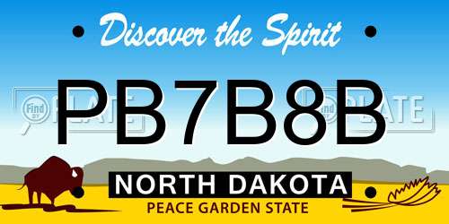 PB7B8B North Dakota License Plate