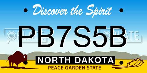 PB7S5B North Dakota License Plate