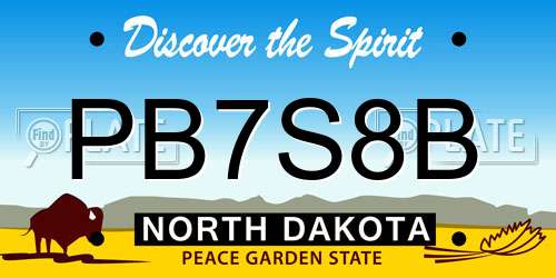 PB7S8B North Dakota License Plate