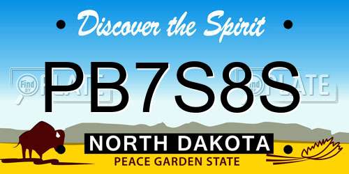 PB7S8S North Dakota License Plate