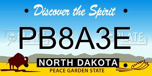 PB8A3E North Dakota License Plate