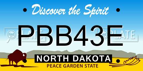 PBB43E North Dakota License Plate