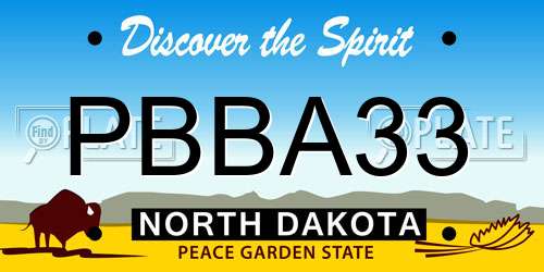PBBA33 North Dakota License Plate