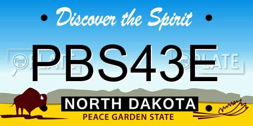 PBS43E North Dakota License Plate