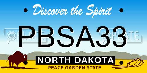 PBSA33 North Dakota License Plate