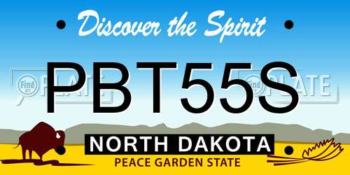 PBT55S North Dakota License Plate