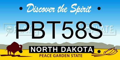 PBT58S North Dakota License Plate