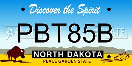 PBT85B North Dakota License Plate