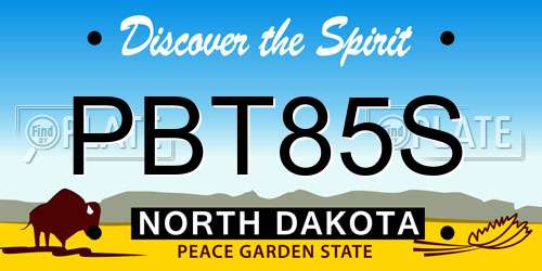 PBT85S North Dakota License Plate