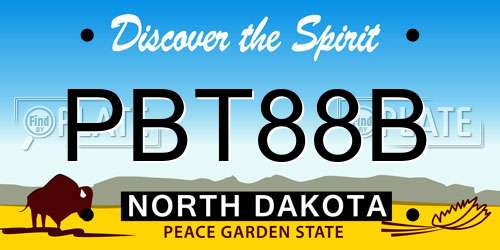 PBT88B North Dakota License Plate