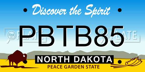PBTB85 North Dakota License Plate