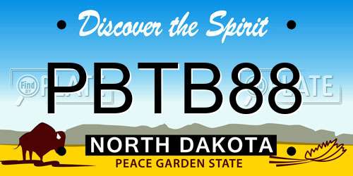 PBTB88 North Dakota License Plate