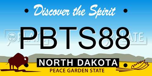 PBTS88 North Dakota License Plate