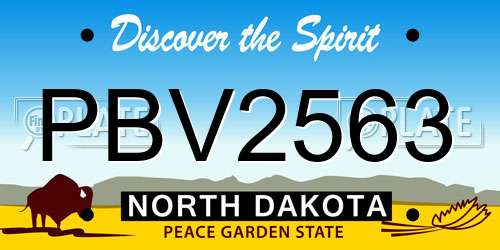 PBV2563 North Dakota License Plate