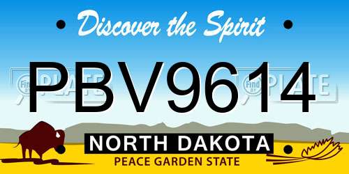 PBV9614 North Dakota License Plate